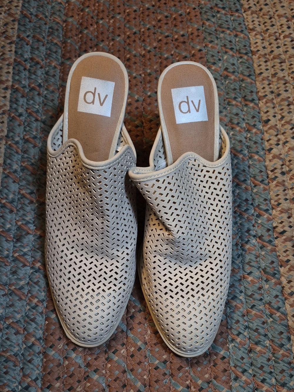 DV by Dolce Vita Cream Perforated Slip-On Mules